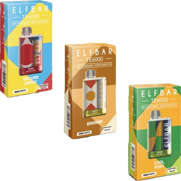 Elf Bar TE6000 Disposable 6000 Puffs 13mL 40-50mg - MOQ 10